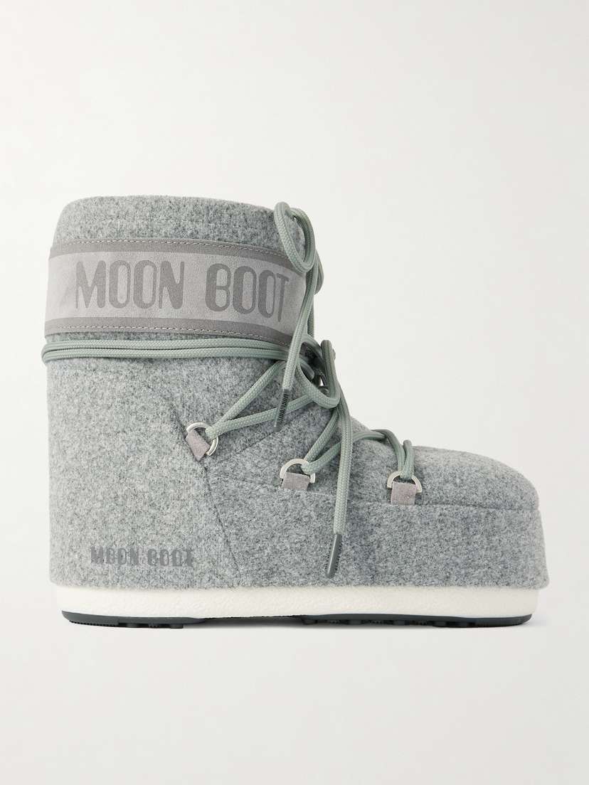 Низкие зимние сапоги Icon из войлока и замши Moon Boot, серый