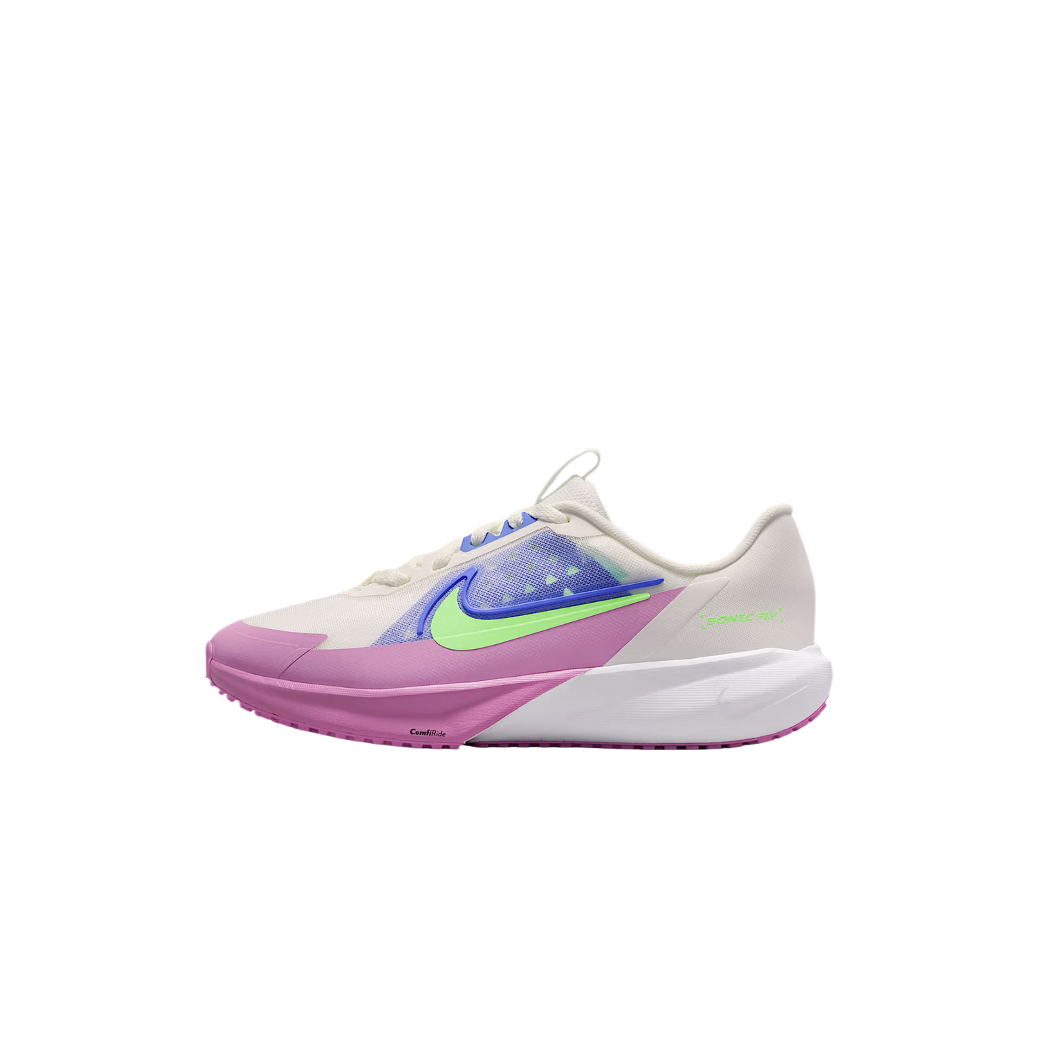 

Детские низкие беговые кроссовки SONIC FLY, унисекс Nike, peak белый/sapphire синий/светлый coral/lime burst
