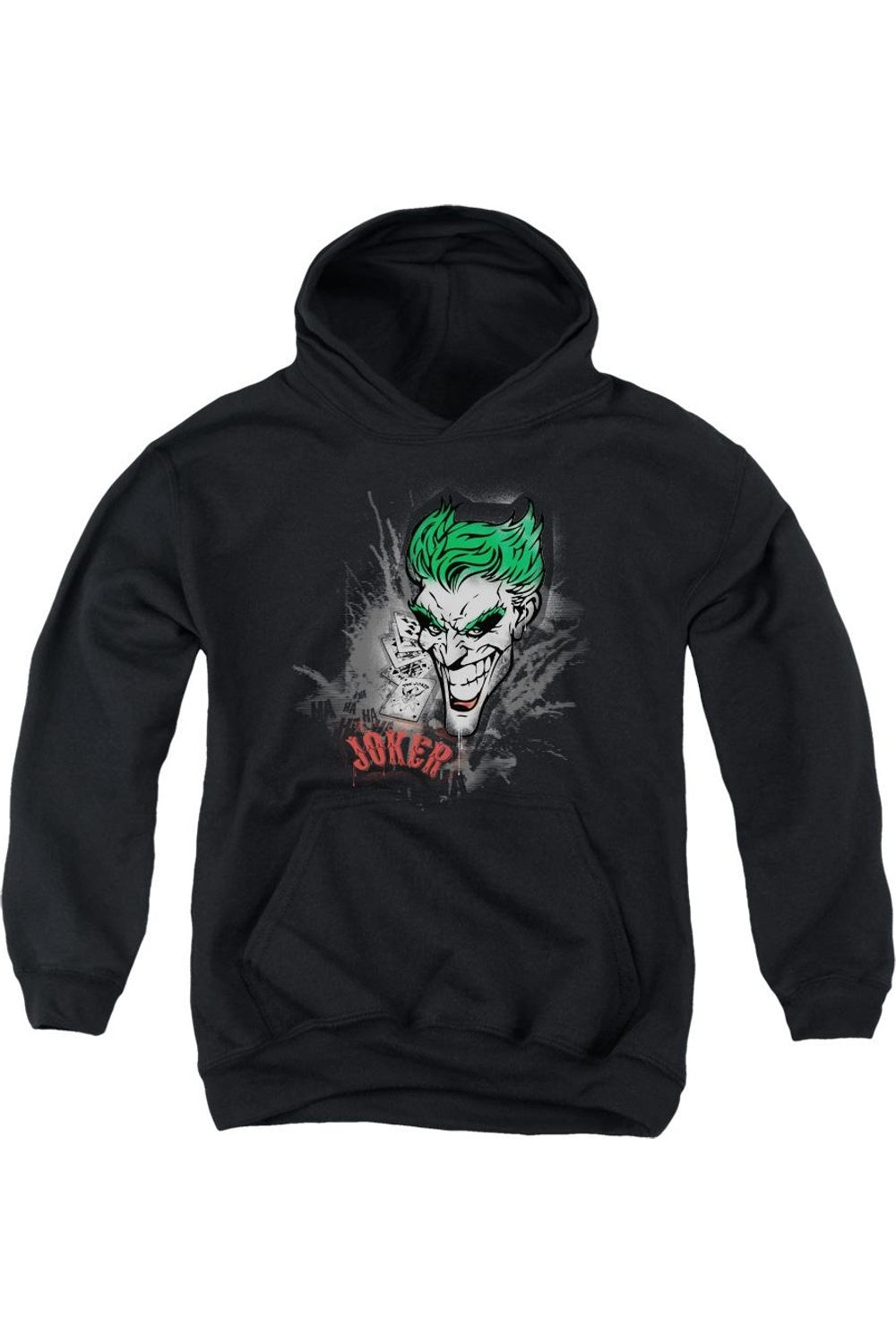 

Батмен Джокер распыляет город молодежная толстовка с капюшоном Gildan, черный