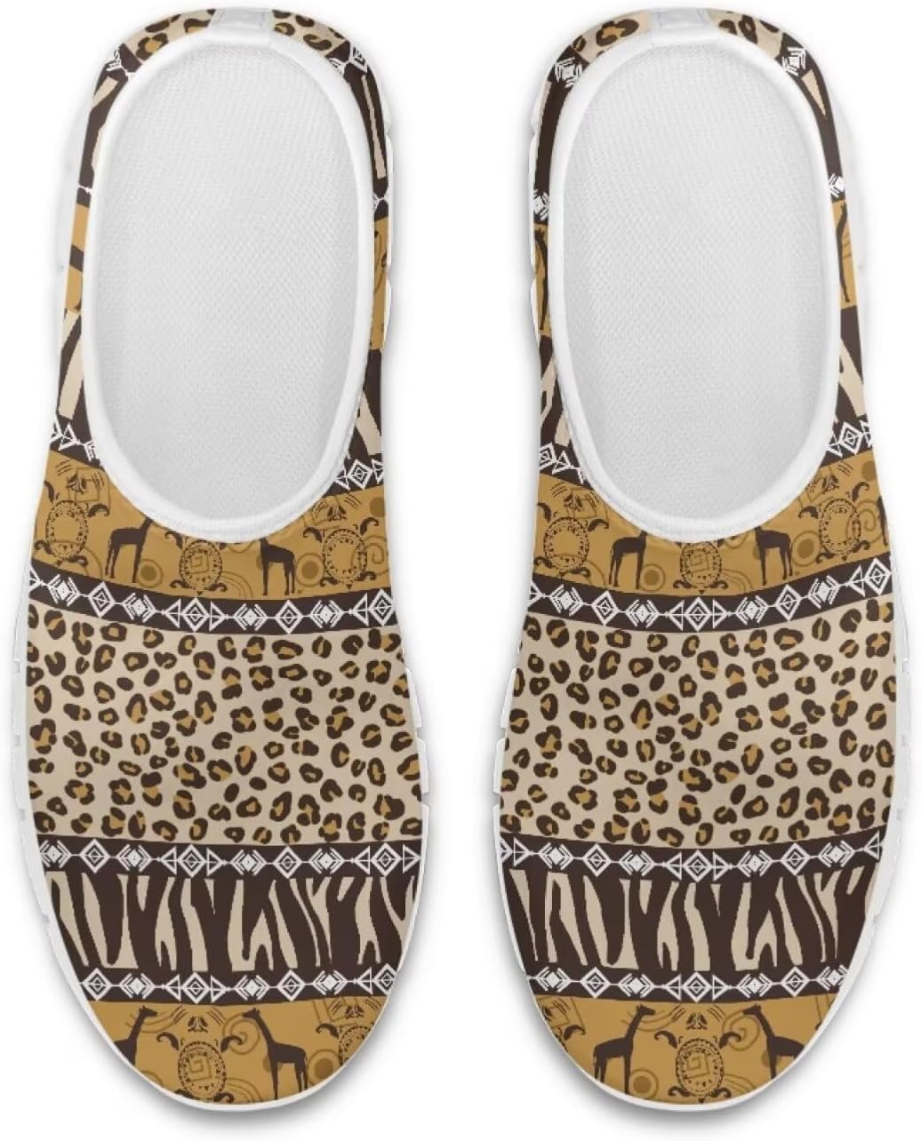 

Кроссовки-лоферы chaqlin для женщин и мужчин, эластичные, без застежки, слипоны, лоферы с ацтекским этническим узором, удобные, дышащие, с сеткой, Boho Leopard