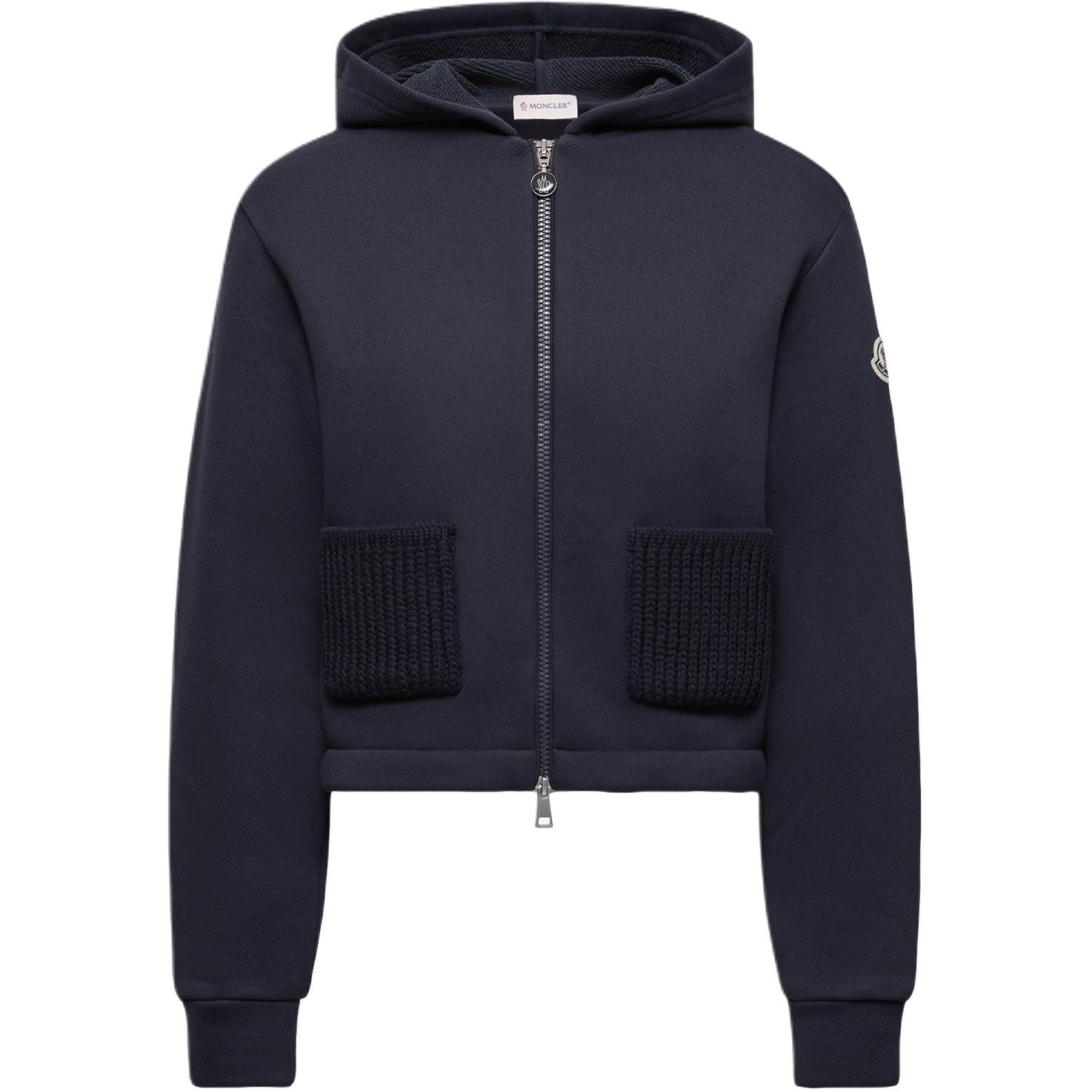 

Вязаный худи с карманом на молнии Moncler, синий