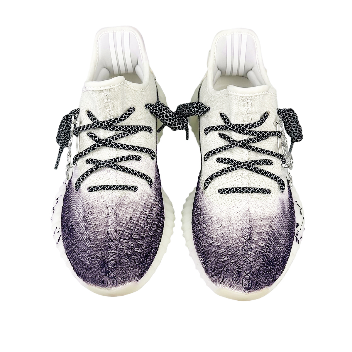 Yeezy Boost 350 V2 Абразивоустойчивые низкие повседневные кроссовки Unisex Белый Фиолетовый Adidas Originals — фото 4