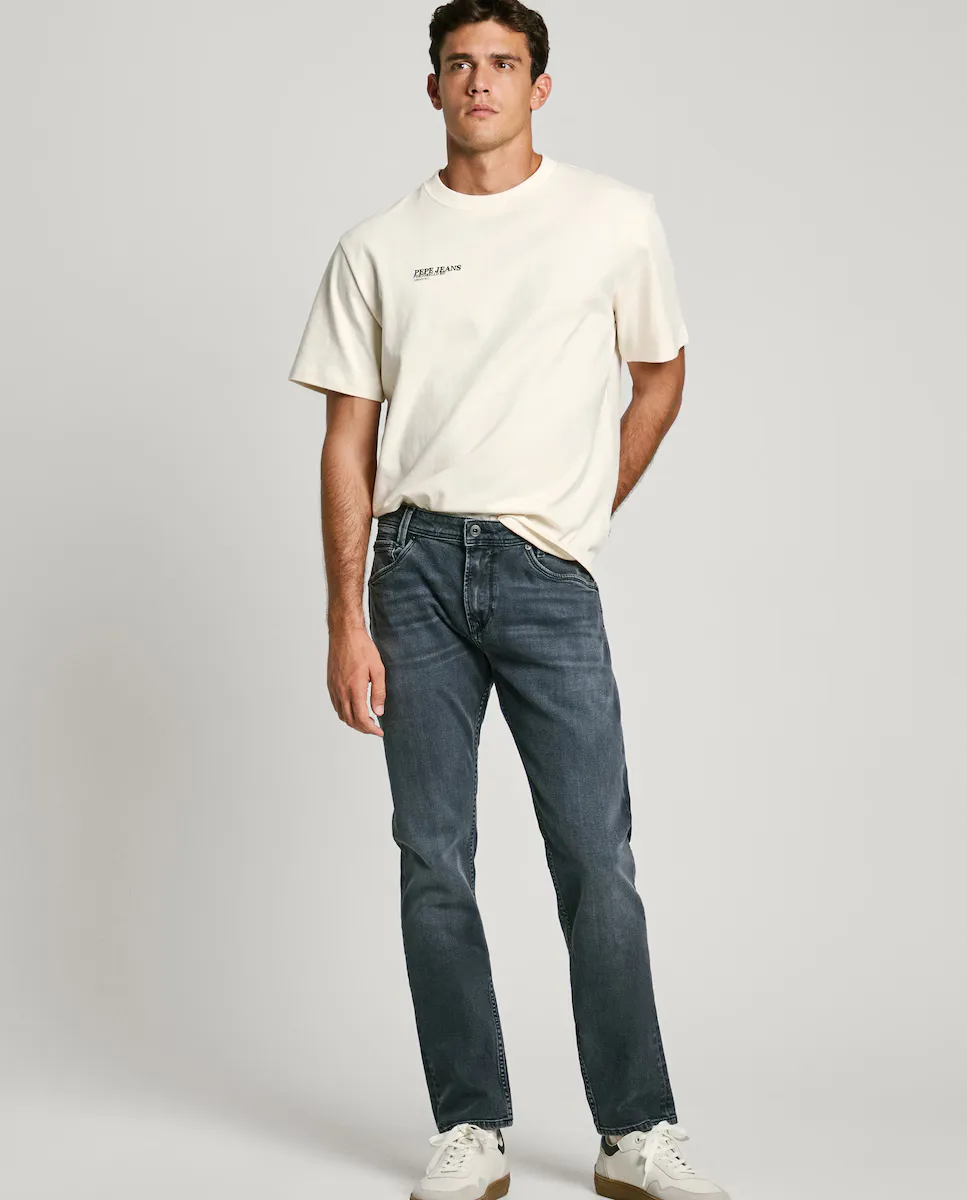 

Мужские зауженные джинсы Spike fit с эффектом потертости Pepe Jeans, черный