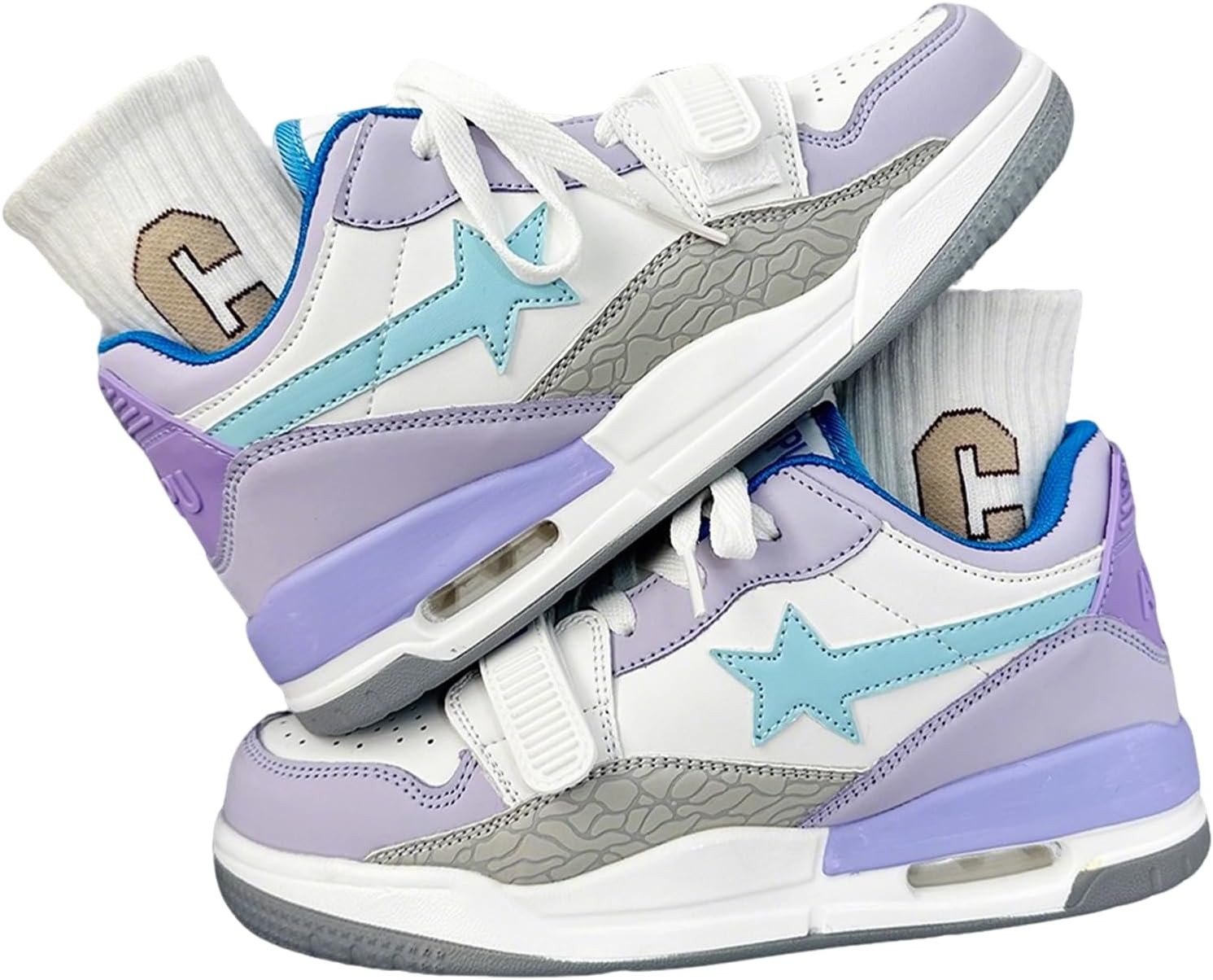 

Женские и мужские высокие кроссовки на платформе Star Chunky с воздушной подушкой, удобной толстой подошвой для повседневной уличной носки Zqw, фиолетовый