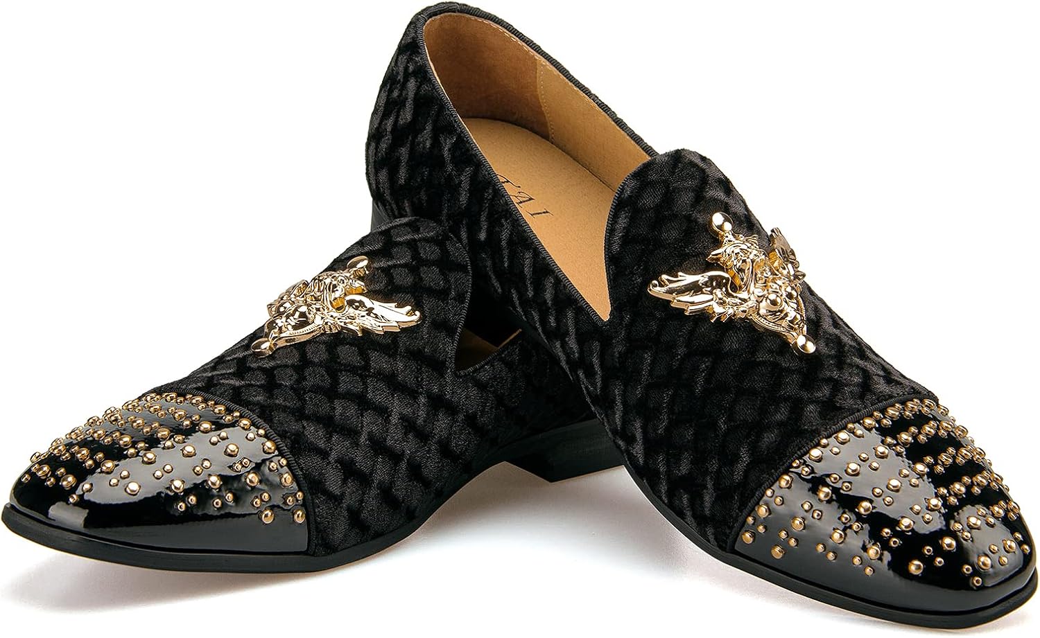 

Мужские лоферы из натуральной кожи с металлической текстурой и блестками, без шнурков Jitai, черный