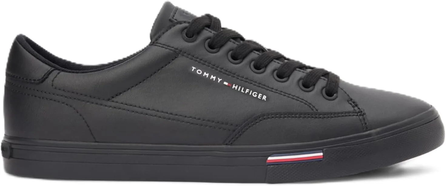 Мужские низкие кеды Tommy Hilfiger Vulc Core RWB с длинными шнурками LTH Fm0fm05814, черный