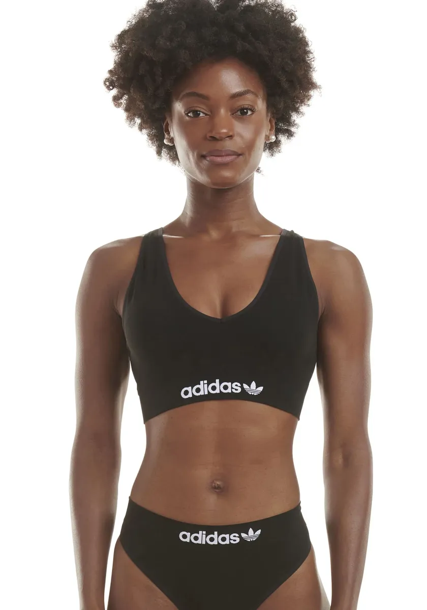 

Бюстгальтер без косточек Adidas Originals с логотипом, черный