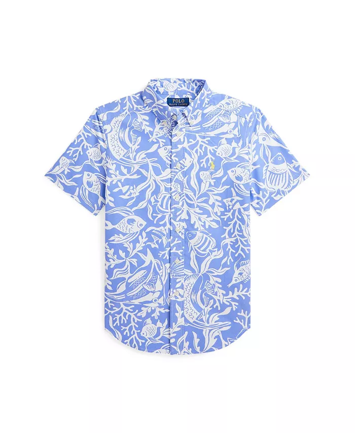 

Футболка с морским принтом для мальчиков Big Boys, короткий рукав Polo Ralph Lauren, синий