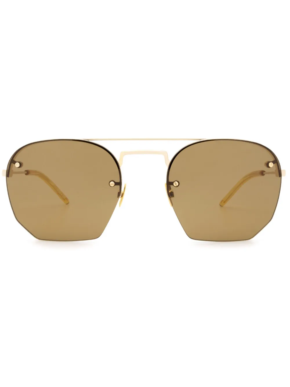 

Солнцезащитные очки с двойным мостом Saint Laurent Eyewear, коричневый