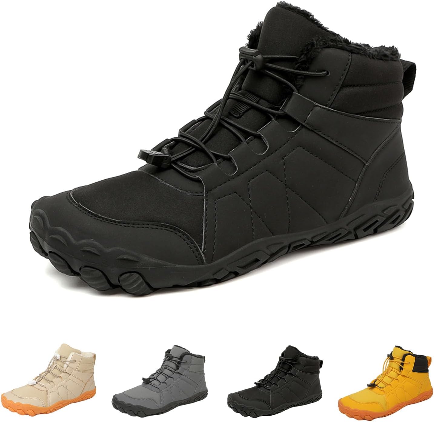 

Зимняя обувь для походов для женщин и мужчин, 2025 обновленные зимние ботинки, теплые водонепроницаемые ботинки с широкой носочной частью для альпинизма и спорта Takezumi, черный