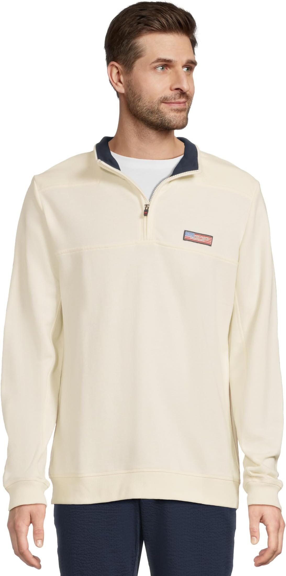 

Толстовка Vineyard Vines American Flag Logo Box Shep, цвет Marshmallow