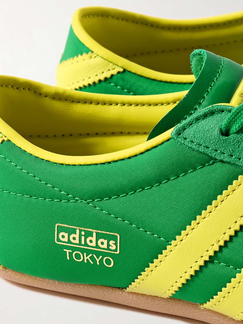 Кроссовки Tokyo из кожи и замши с сетчатой отделкой Adidas Originals, зеленый — фото 4