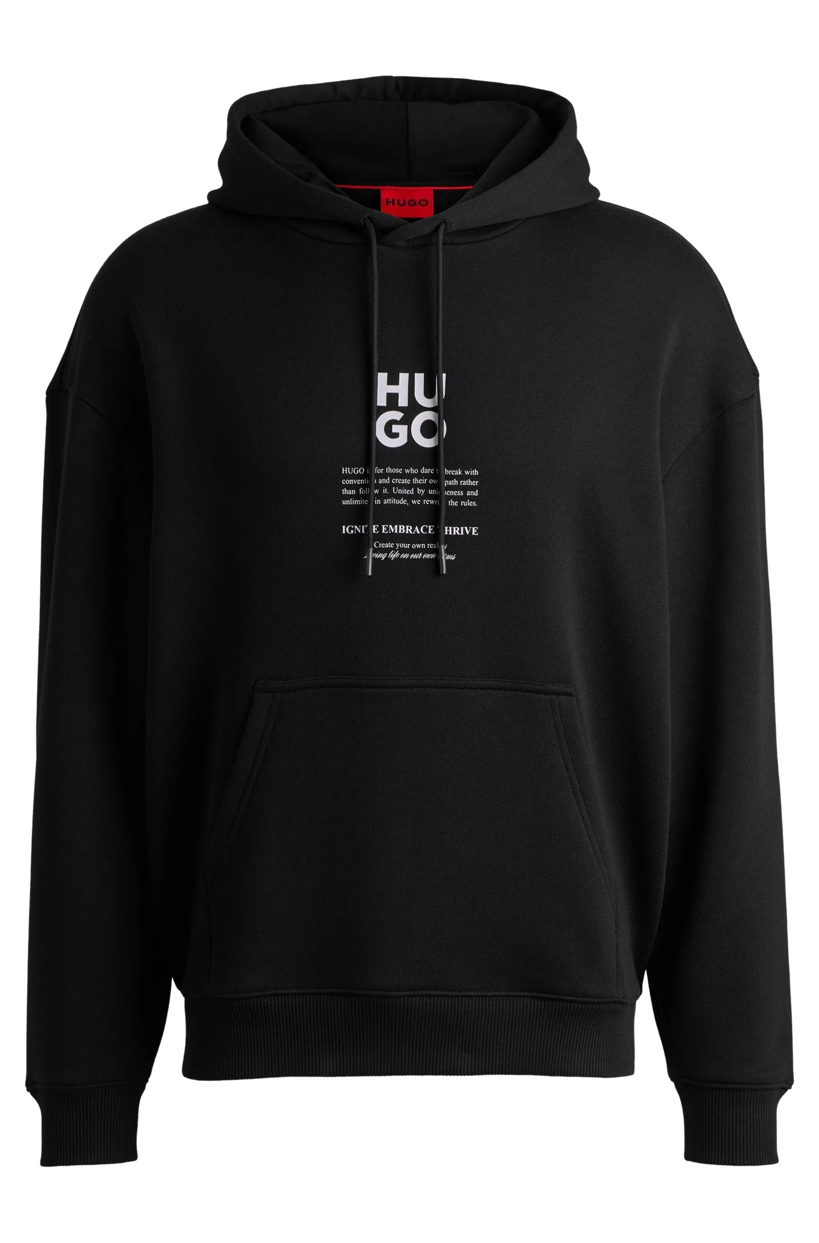 

Мужская толстовка Hugo Dflohood с квадратным логотипом, черная Hugo Boss
