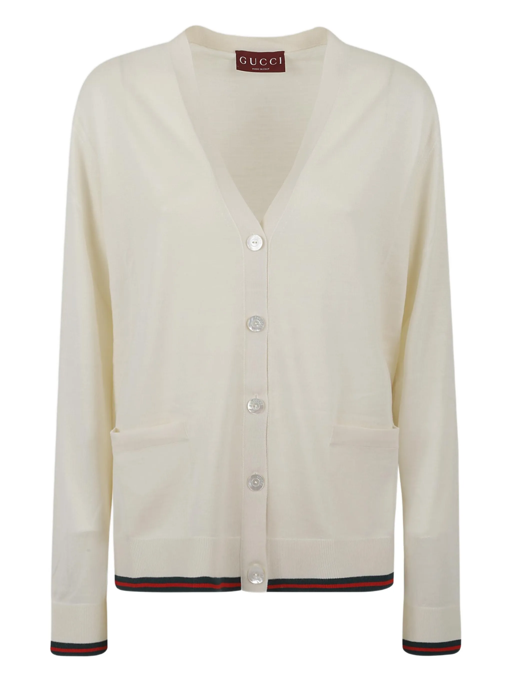 

Кардиган с V-образным вырезом Gucci, белый