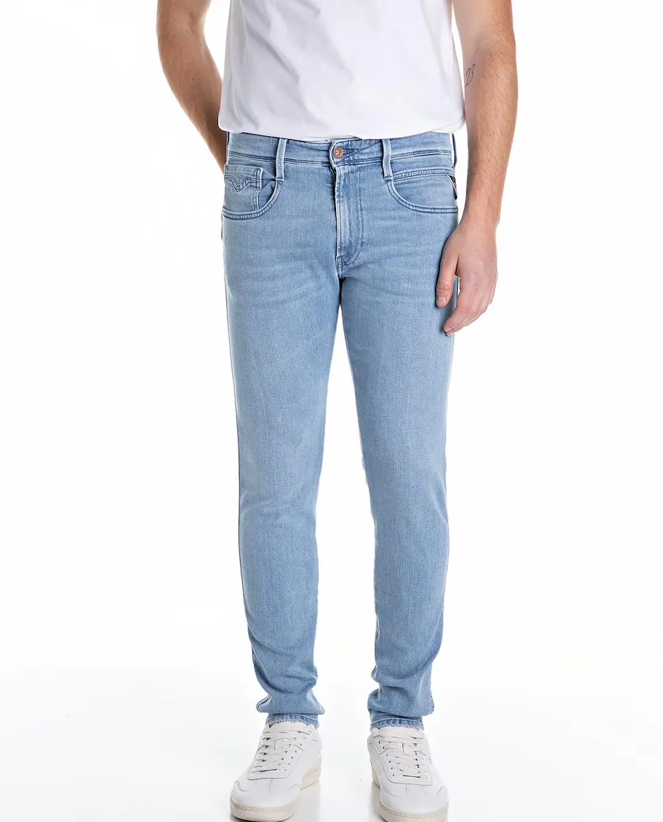 

Мужские джинсы-вакеро slim fit с карманами Replay, светло-голубой
