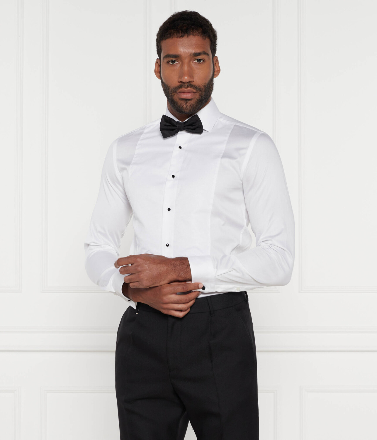

Рубашка BOSS BLACK H-HANK-TUX3 Slim Fit, белый
