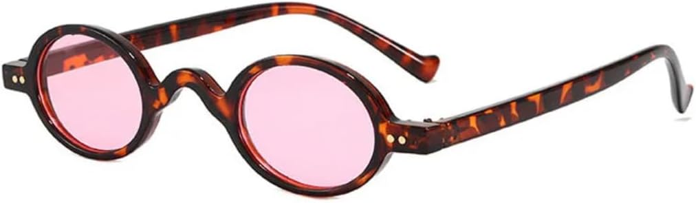 

Солнцезащитные очки для мужчин и женщин - защита UV400 - маленькая круглая оправа с цветными линзами для занятий спортом на открытом воздухе и вождения DSVIGF, Leopard Pink