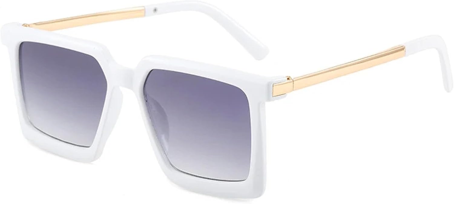 

Роскошные солнцезащитные очки в крупной металлической оправе для женщин и мужчин, модные классические очки для путешествий и вождения, солнцезащитные очки с защитой от УФ-излучения UV400 TKKTLLT, White Gradient Gray