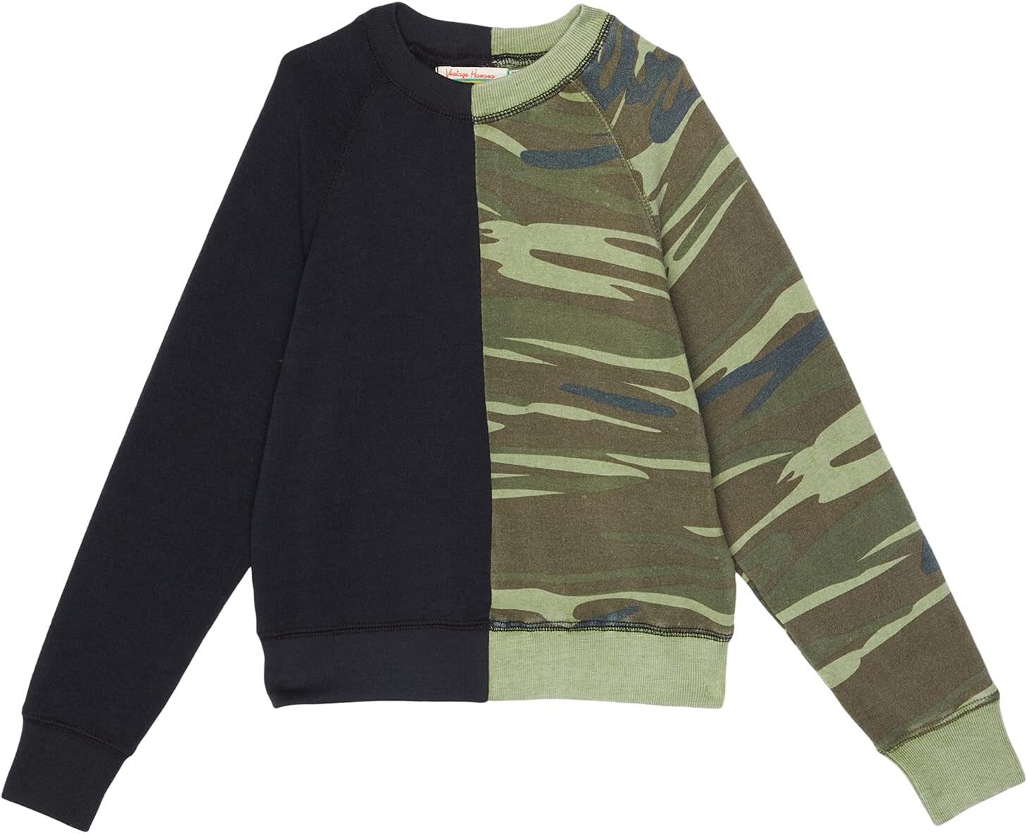 

Толстовка Vintage Havana Kids Color-Block Camo Fleece Crew Neck, цвет Black Camo