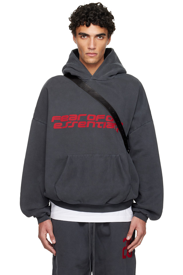 

Fear Of God Essentials Серая праздничная толстовка из плотного флиса в стиле 90-х