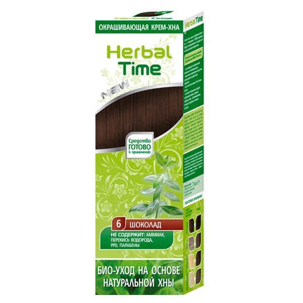 

Herbal Time, Натуральная хна-шоколад, 75 мл