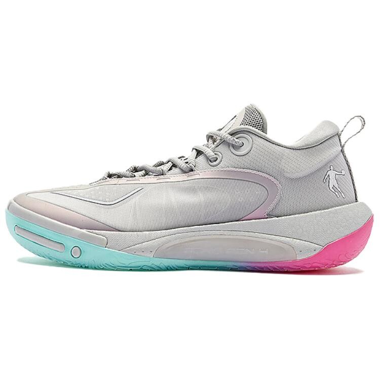 

Баскетбольные кроссовки Wind Blade 4PRO Basketball Shoes Men Low-Top The Clouds Are Gray And Crimson Qiaodan