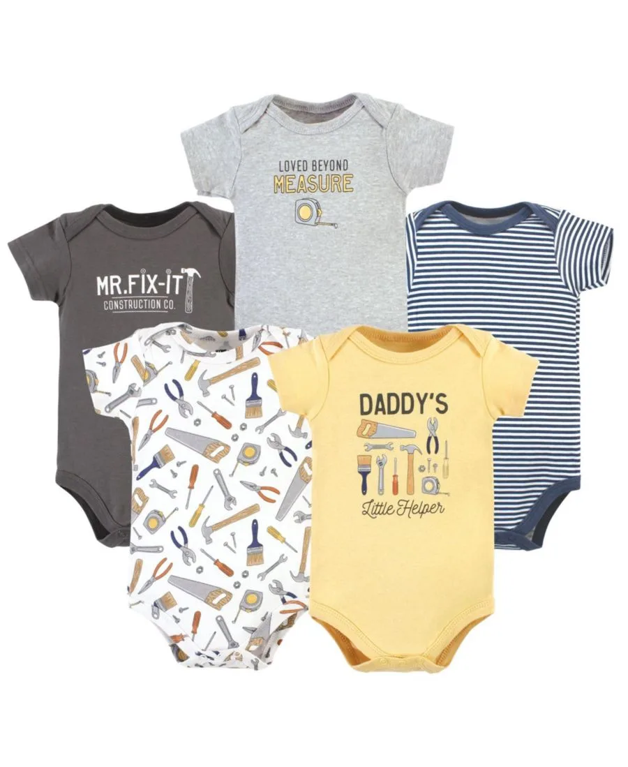 Комплект из 5 хлопковых боди Essential Hudson Baby, Construction Work 5 Pack