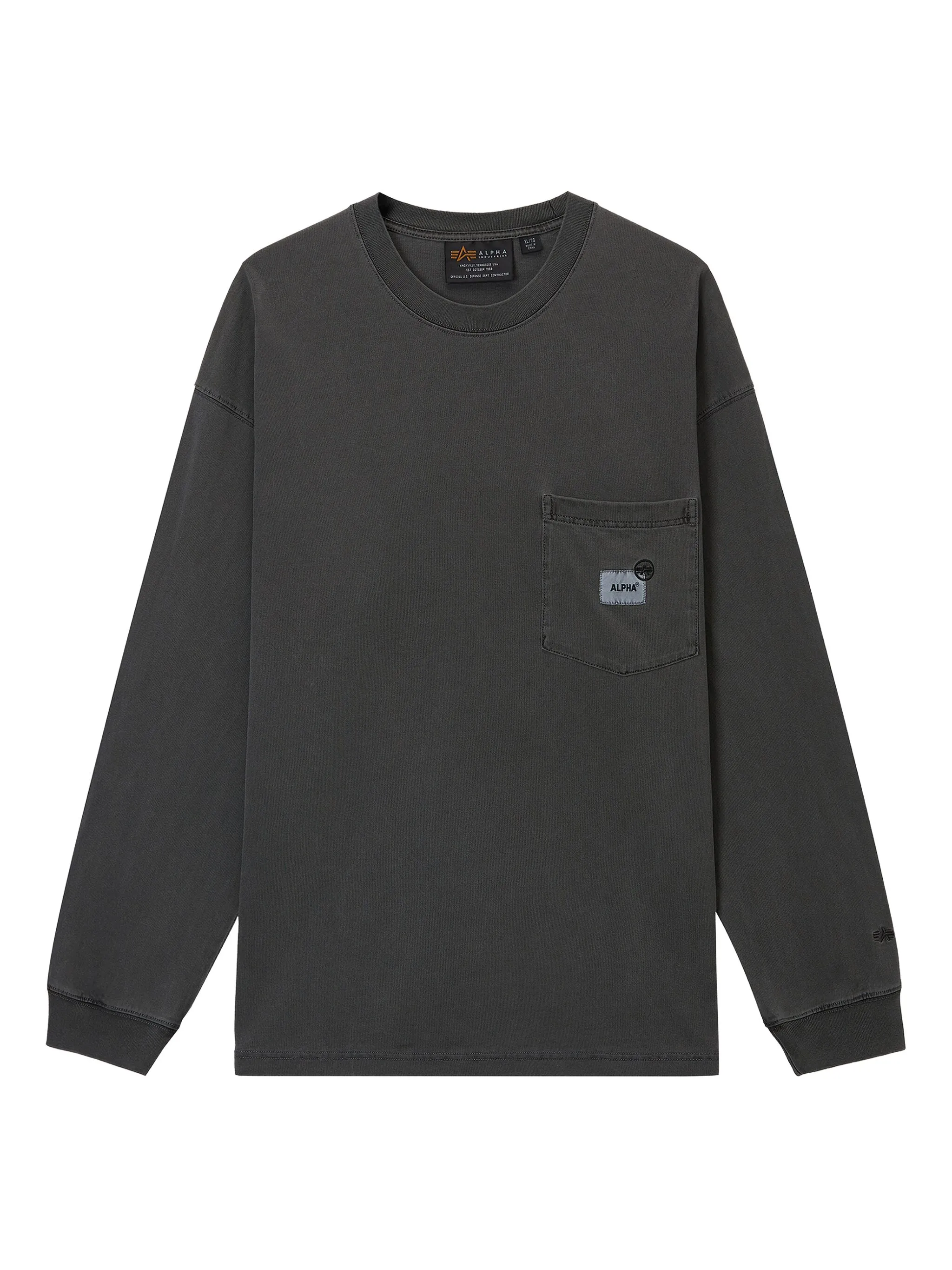 

Футболка с длинными рукавами и карманом Alpha Industries, серый