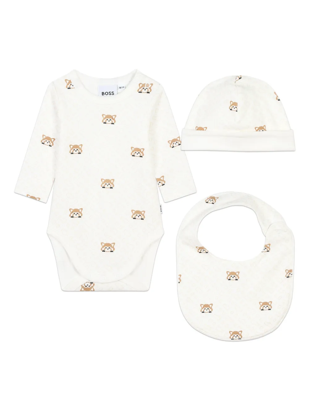 

Комплект Red Panda из трех комбинезонов BOSS Kidswear, белый
