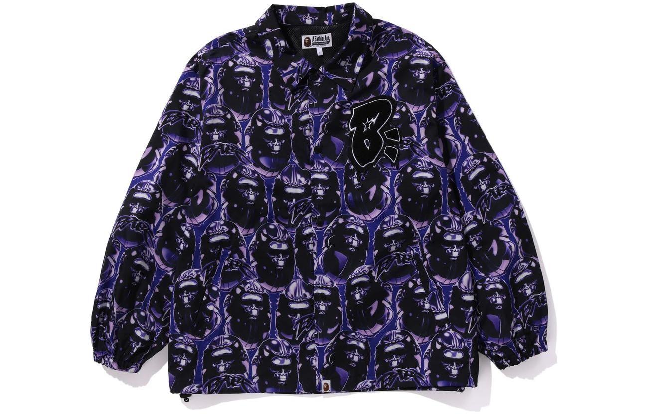 

Куртка тренера BAPE Ape Head Graffiti A Bathing Ape, фиолетовый