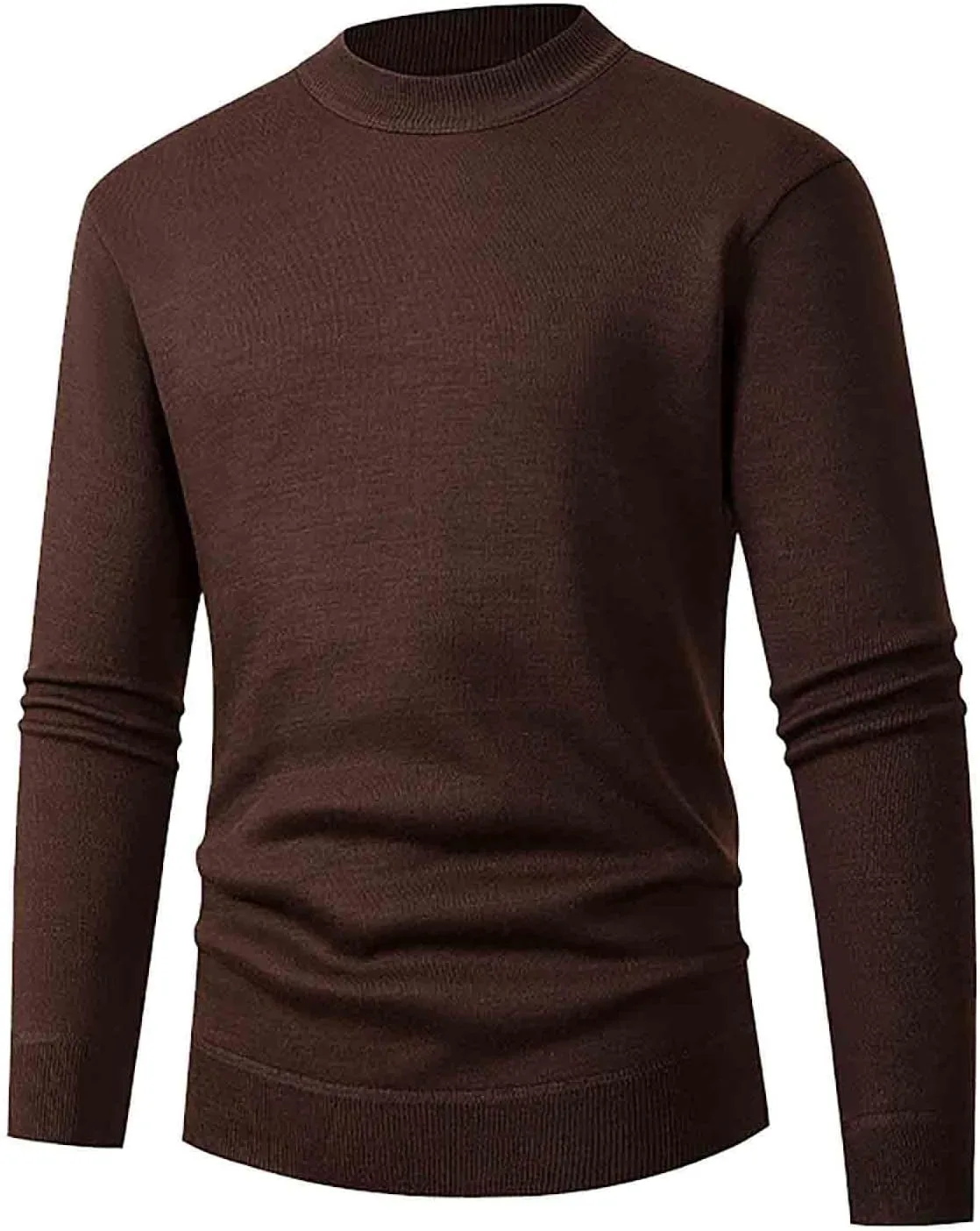 Мужской свитер с воротником-стойкой длинный рукав Slim Fit легкий ребристый