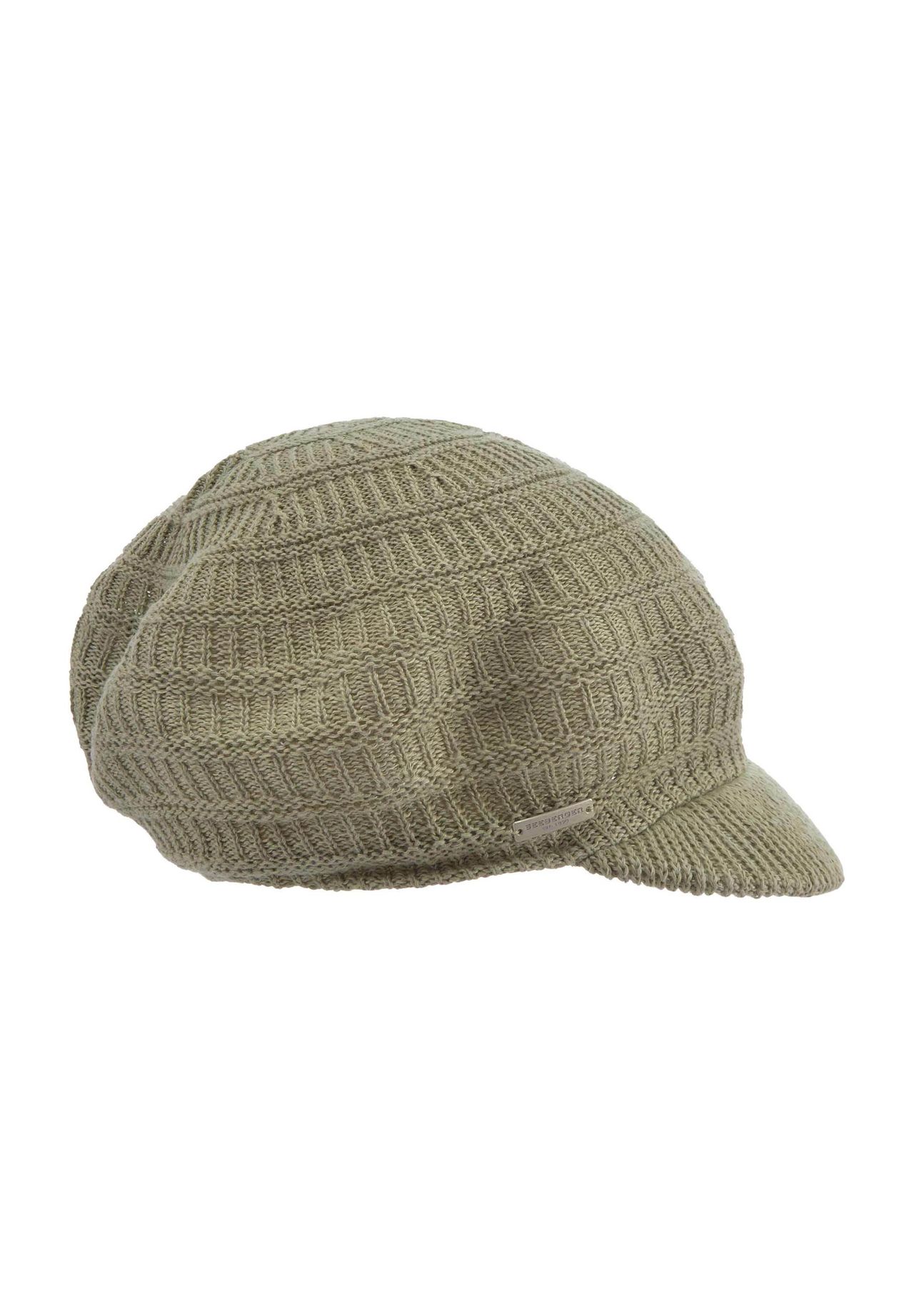

Кепка Newsboy из микса льна с полосатой структурой 55434-0 SEEBERGER, цвет Gras