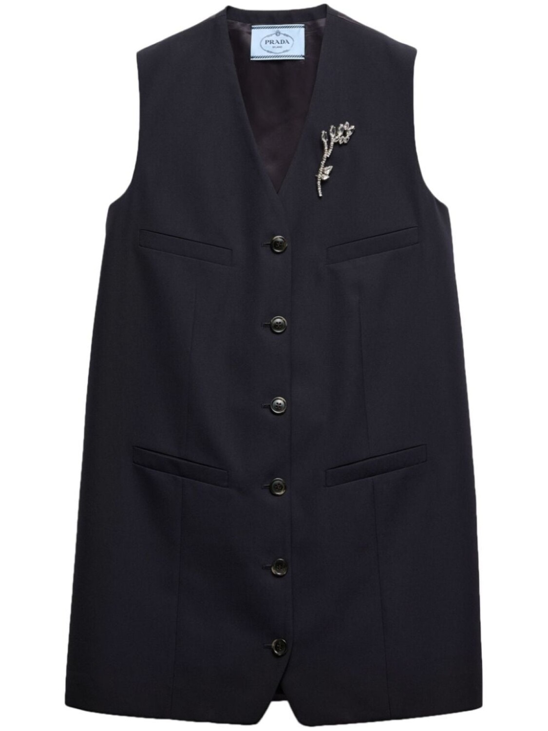 

Платье мини из габардина Prada, синий