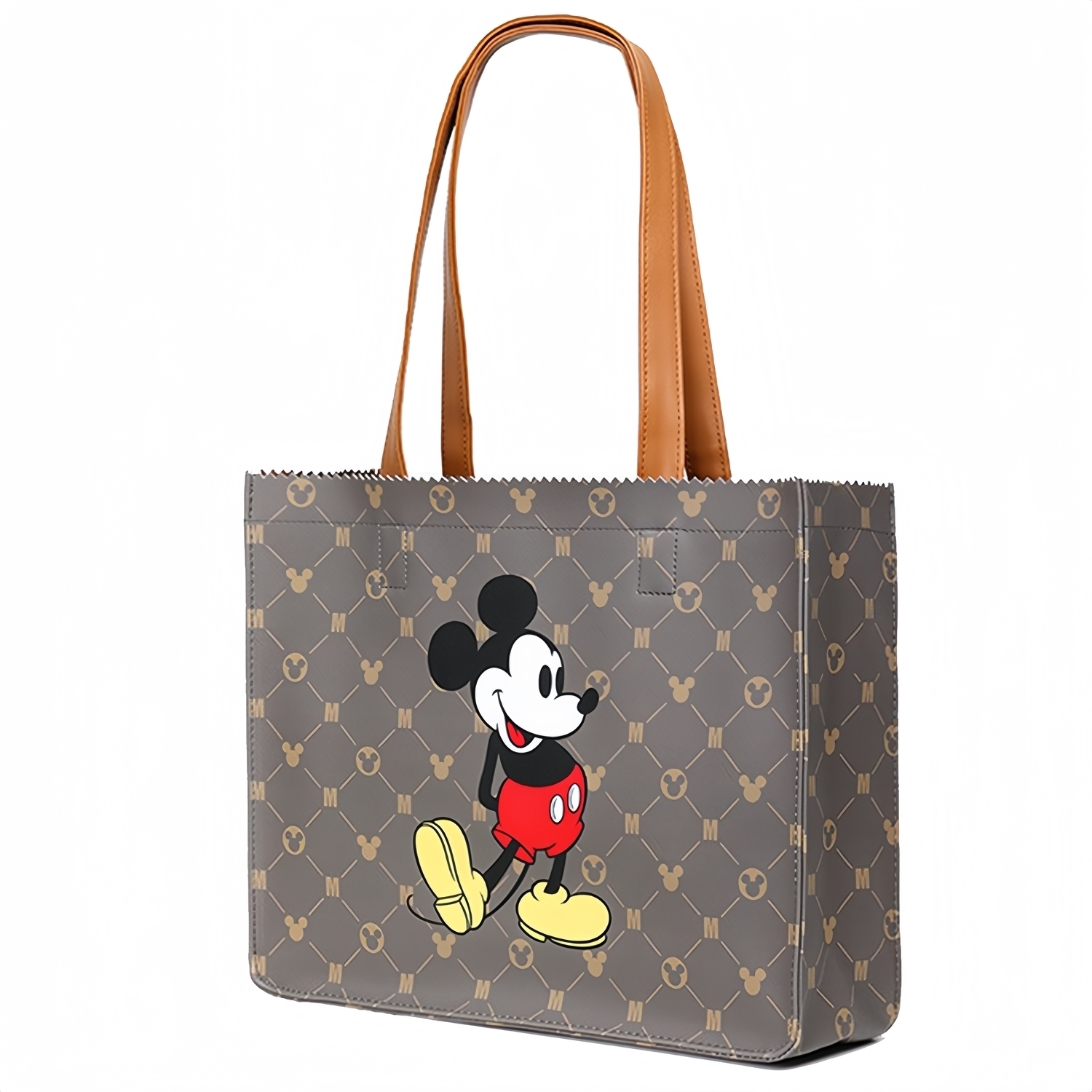 

Disney Сумка-шоппер Микки PVC унисекс коричневая, Mickey Mouse stylish brown dogtooth tote bag