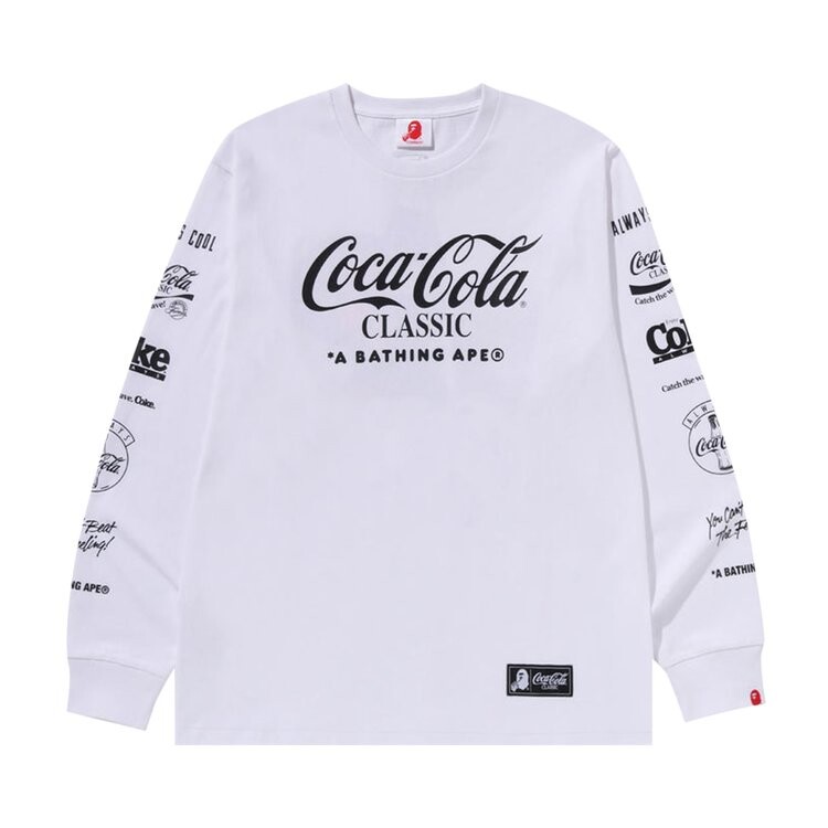 

Лонгслив BAPE x Coca-Cola Milo 'White', белый