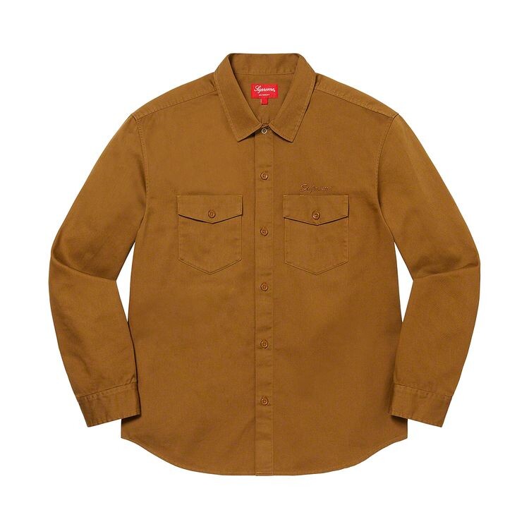 

Рубашка Supreme x Raymond Pettibon Work Shirt Washed Brown, коричневый