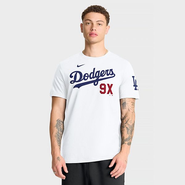 

Мужская белая футболка los angeles dodgers 9x champs Nike
