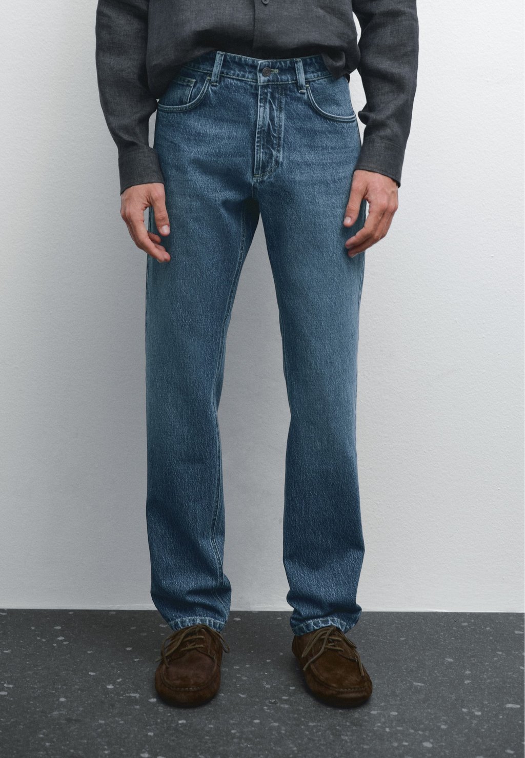

Джинсы облегающего кроя Massimo Dutti, цвет Mottled Dark Blue