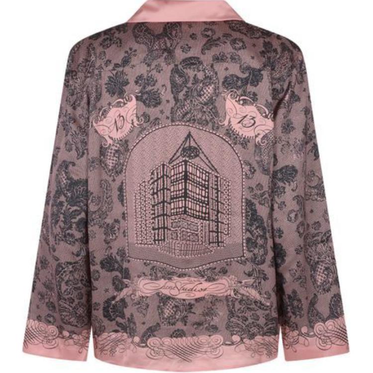 Рубашка с длинным рукавом с цветочным принтом Acne Studios, розовый — фото 4