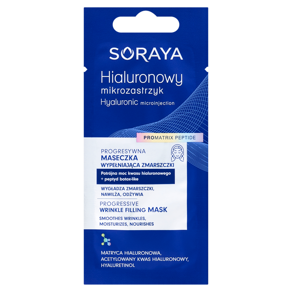 

Маска для прогрессивного заполнения морщин, 8 мл Soraya Hialuronowy mikrozastrzyk