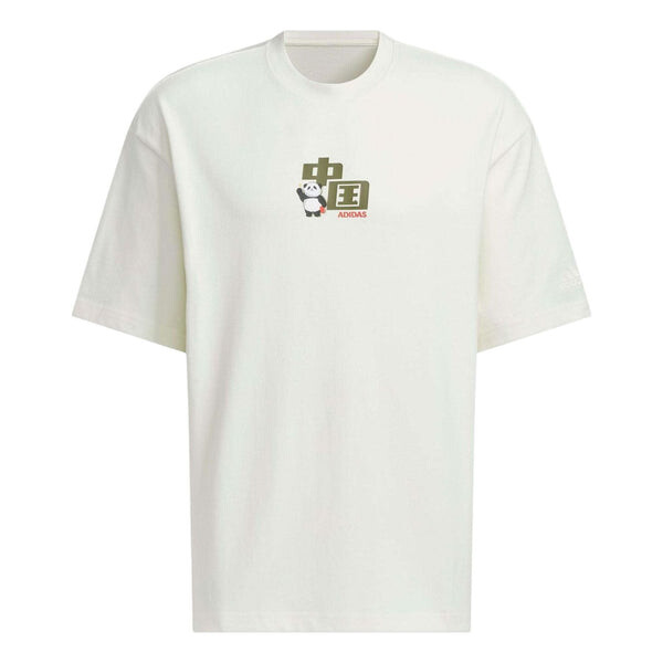 

Футболка china t-shirt 'white olive green'' asia sizing Adidas, белый