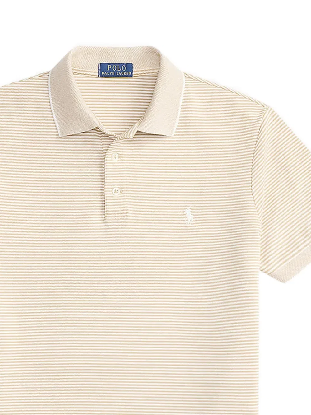 Поло с короткими рукавами и полосатым узором Polo Ralph Lauren, нейтральный — фото 2