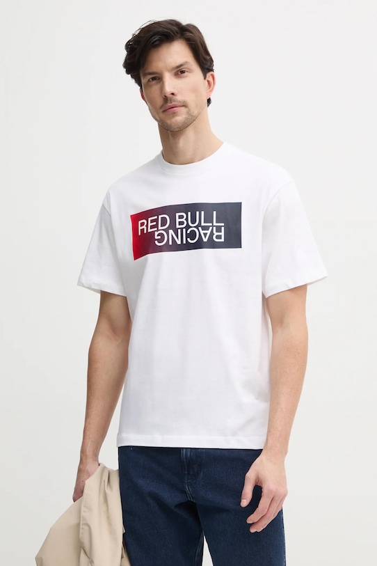 

Хлопковая футболка OMBRE LOGO TEE Red Bull Racing X Pepe Jeans, белый