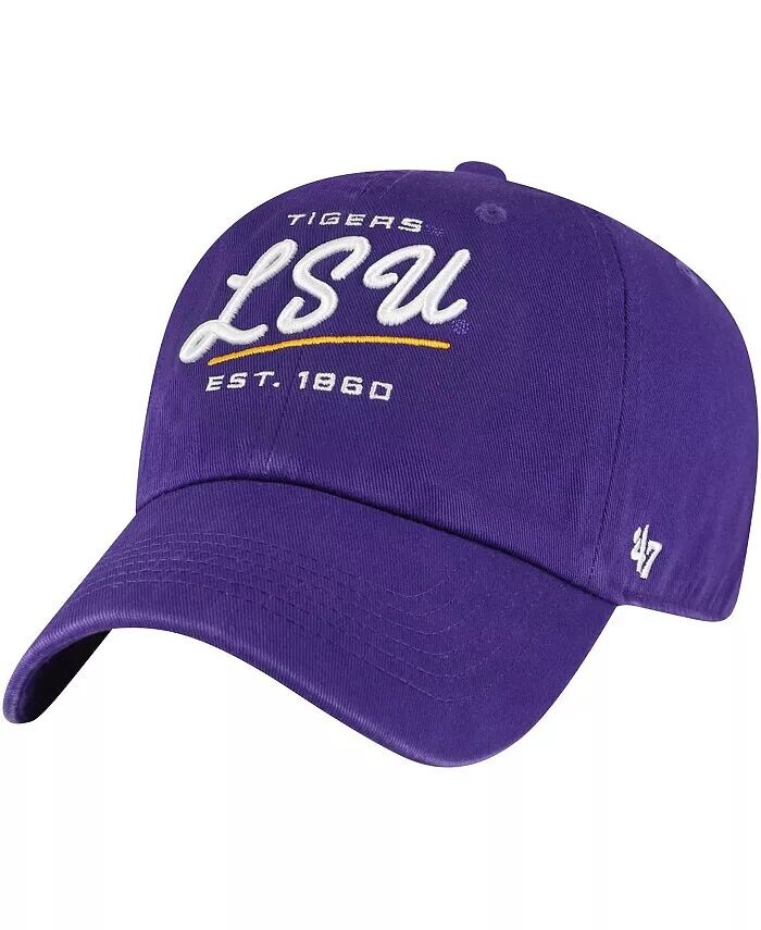 

Женская фиолетовая регулируемая шапка LSU Tigers Sidney Clean Up '47 Brand, фиолетовый