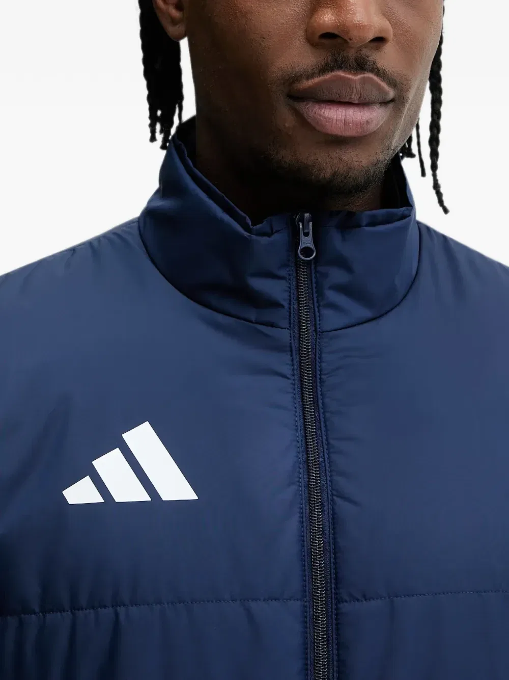 Стеганая куртка с логотипом Adidas, синий — фото 4