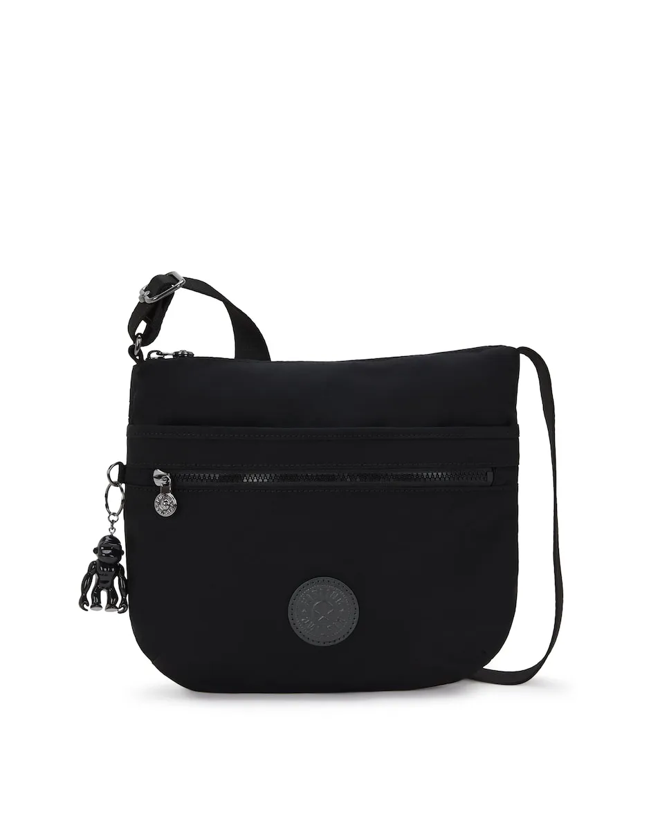 

Женская сумка среднего размера с застежкой-молнией и брелоком Kipling, черный