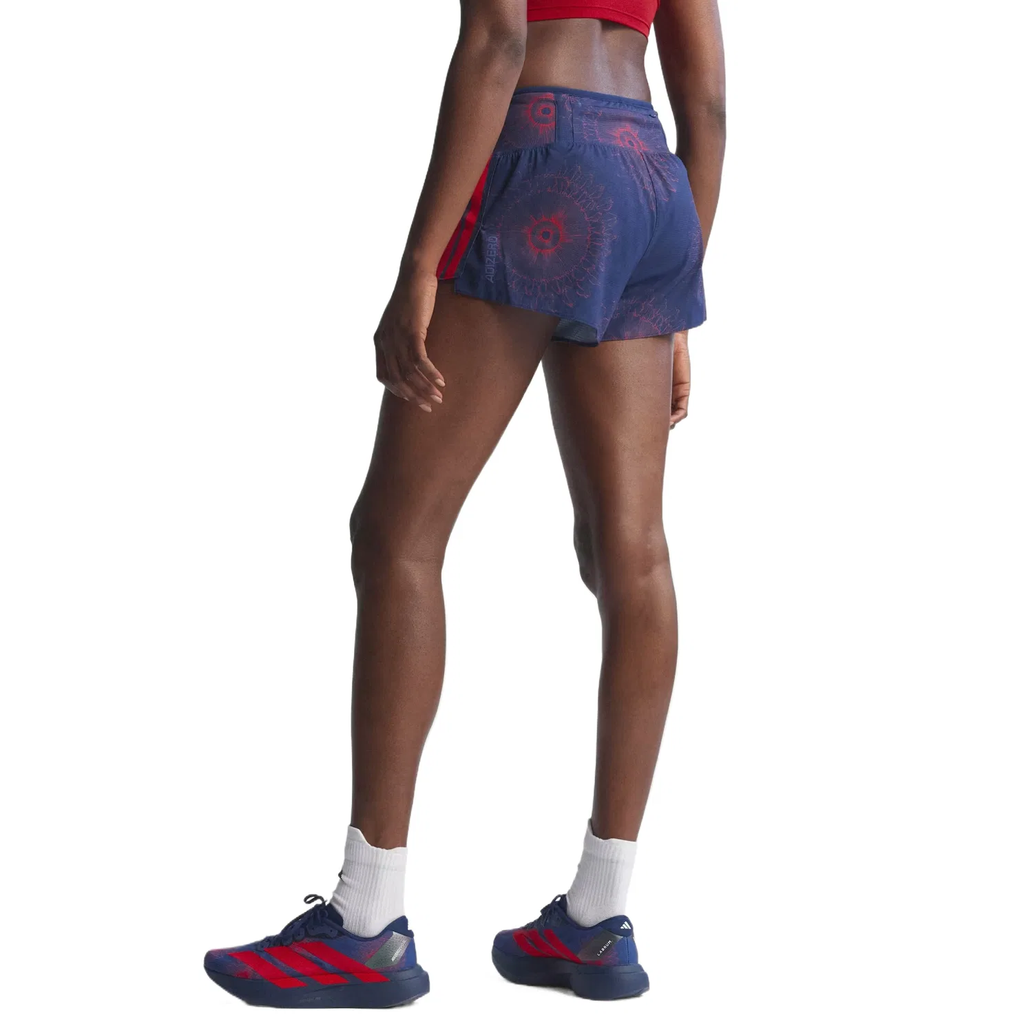Шорты для бега женские Dark Blue/Bright Red Adidas — фото 4