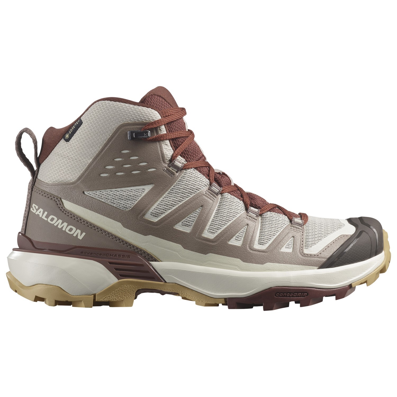 

Походная обувь Salomon X Ultra 360 Edge Mid GTX, цвет Silver Cloud/Iron/Rum Raisin