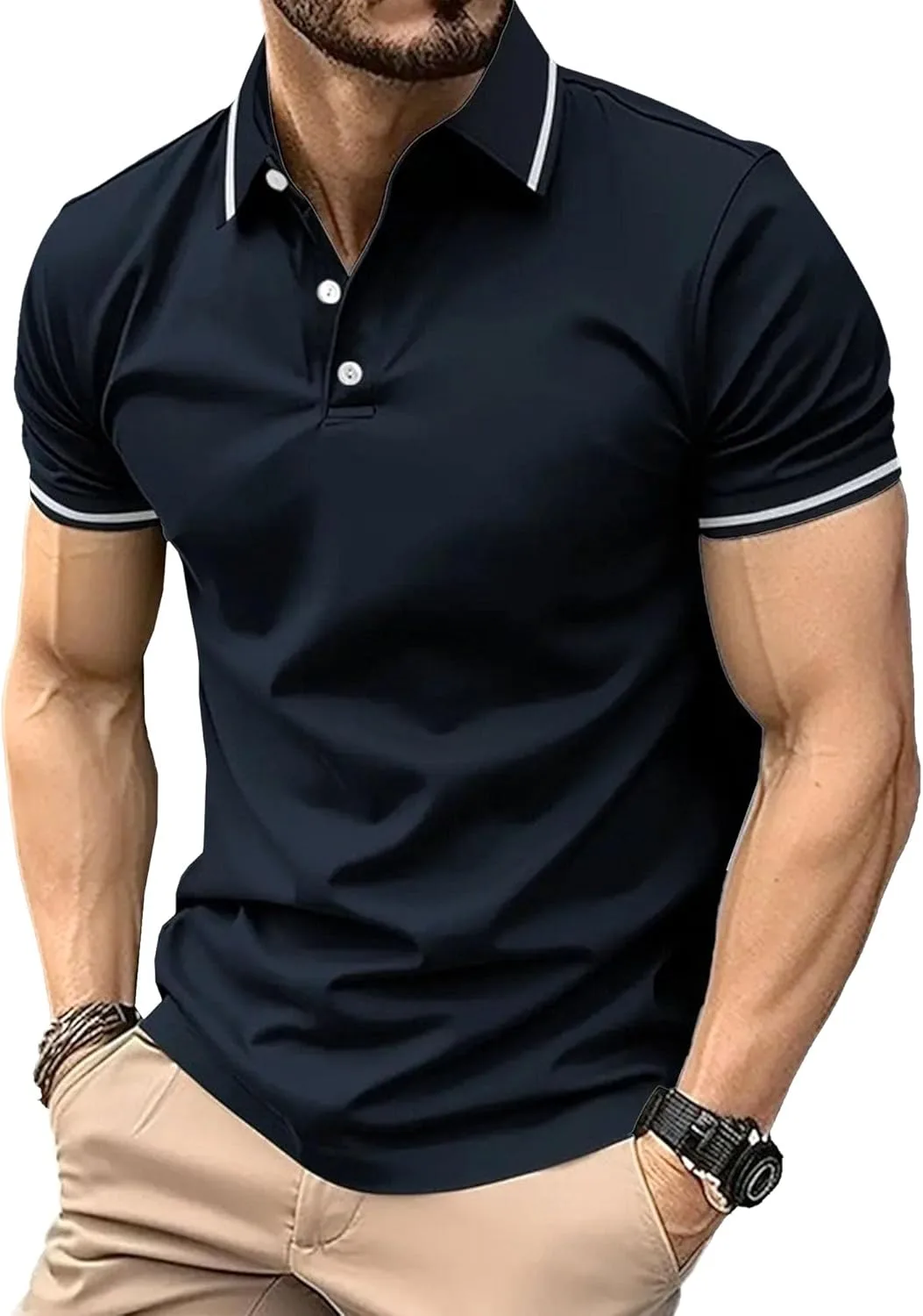 

Мужская футболка с градиентом и контрастным воротником для гольфа TrndTrsure