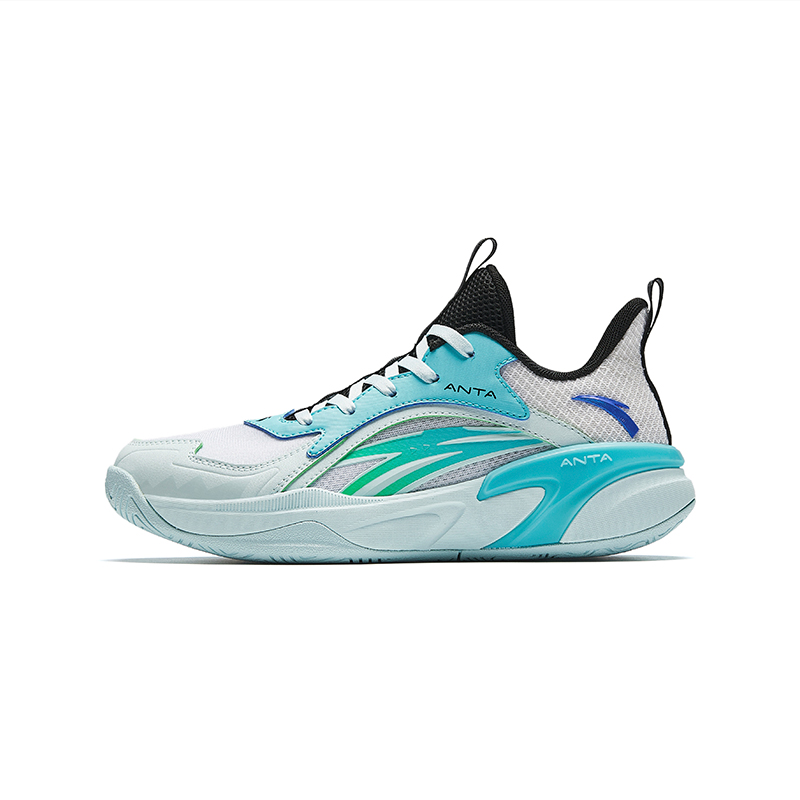 

Детские баскетбольные кроссовки Flash Slip с низким верхом, устойчивые к истиранию и дышащие Antakids, белый/зеленый/синий